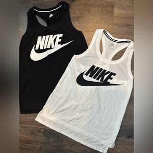 Nike Black and White Logo Tank Tops